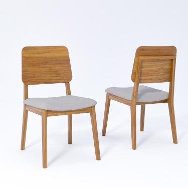 Imagem de Jogo Com 2 Cadeiras De Jantar 86cm X 46,5cm X 57cm Madeira-cinza
