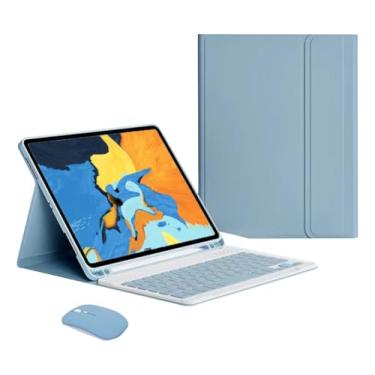 Imagem de Capa Para Samsung Tab S9 Ultra Com Mouse Bluetooth E Teclado (Mist Blue, Teclado comum)