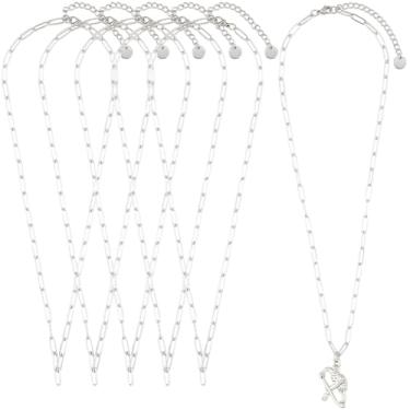Imagem de SUNNYCLUE 1 caixa 6 peças 16 polegadas/40 cm 3,5 mm prata clipe de papel colar clipe de papel pacote de colar extensor de aço inoxidável fecho lagosta correntes de elos de cabo para fazer joias diy