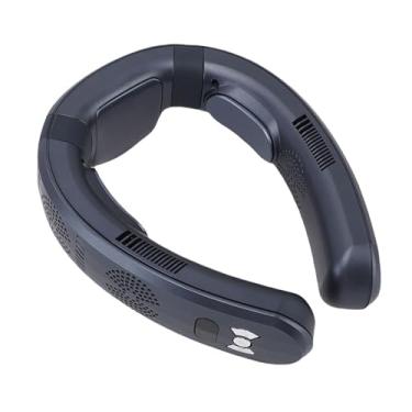 Imagem de Diydeg Ventilador de pescoço portátil, ventilador pessoal sem lâminas com aquecimento e resfriamento de 360°, ventilador portátil recarregável de 10.000 mAh para homens e mulheres (Azul-marinho)