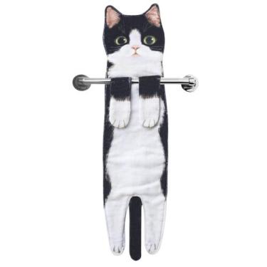 Imagem de Toalhas de mão DaisyJoy Cat Funny Decorative para banheiro