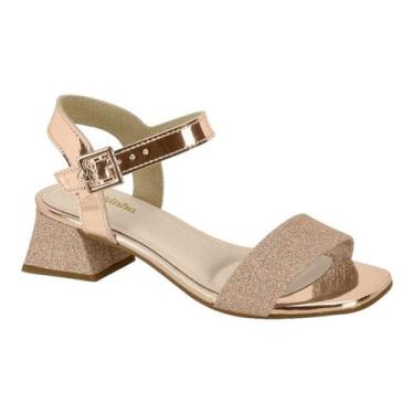 Imagem de Sandália Infantil Menina Molekinha Salto Blocado, Rosê, 35