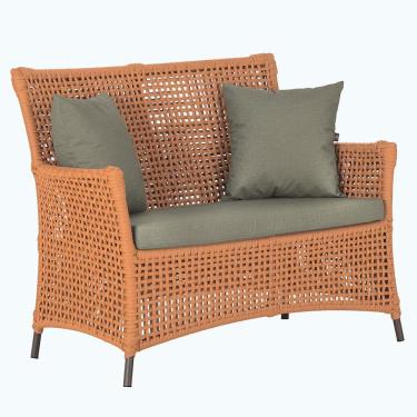 Imagem de 1 Sofá área Externa Igapó Alumínio Marrom Corda Náutica E8 Terra Cota