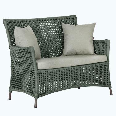 Imagem de 1 Sofá área Externa Igapó Alumínio Marrom Corda Náutica E3 Verde