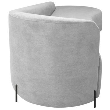 Imagem de Divã Recamier Orgânico França 220cm Lado Dir Pés Metal Preto Bouclé Cor Branco