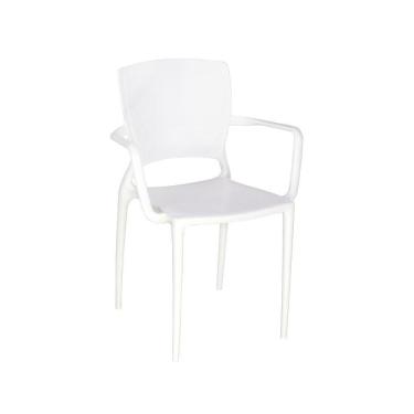 Imagem de Cadeira Sofia Com Braço Branca Encosto Fechado Tramontina 92039/010