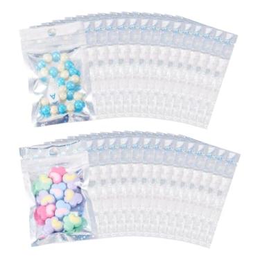 Imagem de 60 peças de sacos retangulares prateados com glitter holográfico de plástico com zíper organizador, embalagem resselável, bolsa autovedável, 10 x 6 x 0,01 cm