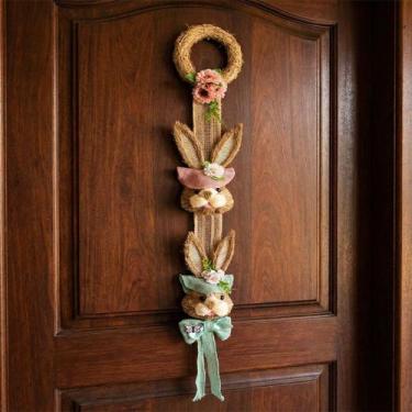 Imagem de Pendente Escapulário Guirlanda Páscoa 2 Cabeças Coelho De 1m - Genéric