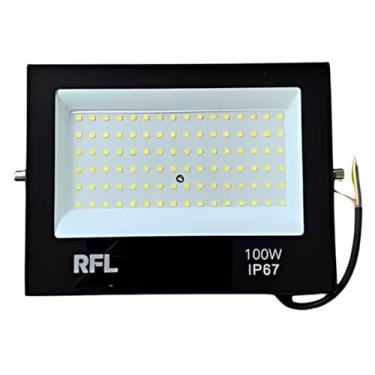 Imagem de Refletor LED 100W IP67 Holofote Externo Bivolt Luz Branco Quente 3000K Alta Potência Econômico