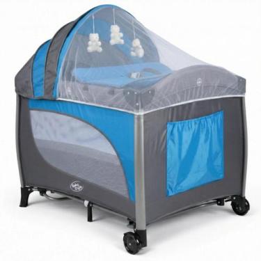 Imagem de Berço de Bebê Portátil Dobrável com Balanço Mosquiteiro Som Luz e Vibr