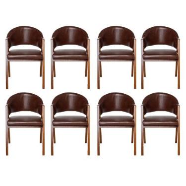 Imagem de Kit 8 Cadeiras Sala de Jantar Premium com Braço Madeira Maciça materia