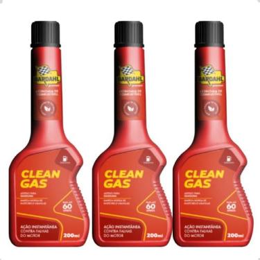 Imagem de Kit 3 Aditivo Bardahl Clean Gas 200ml Gasolina Limpeza Bicos Injetores