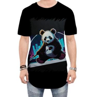 Imagem de Camiseta Longline Panda Com Roupa Estilosa 2 - Kasubeck Store®, P