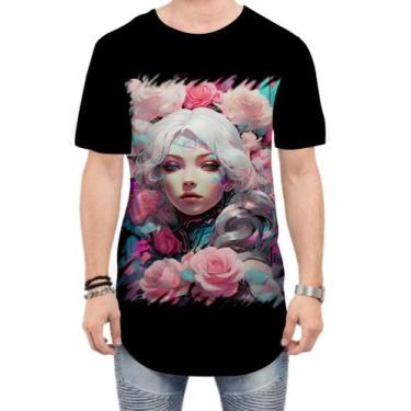 Imagem de Camiseta Longline Mulher de Rosas Paixão 6 - Kasubeck Store®, M