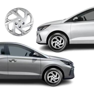 Imagem de Kit jogo 4 calotas hb20 hb20s 2024 aro 15 prata - GRID CALOTAS