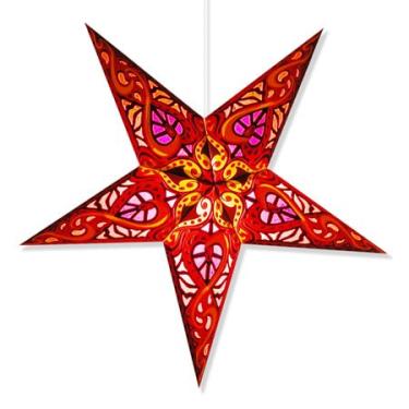Imagem de Lâmpada de Estrela de Papel Vermelho Celta, Lanterna Estrela de Estrela (Lanterna Estrela Vermelha Celta)