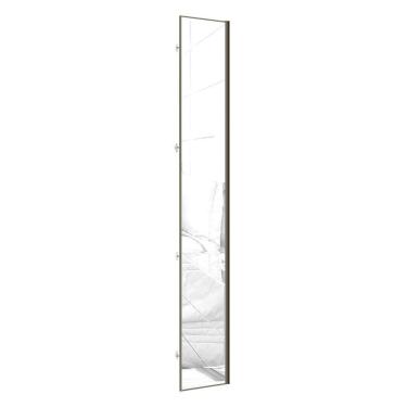 Imagem de Porta para Roupeiro Closet Canto Diagonal 40cm Puxador Perfil Inox com Espelho Luciane Móveis