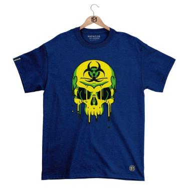 Imagem de Camiseta Mafiaclub Gola Redonda Estampa CAVEIRA RADIOATIVA Streetwear fio 30.1 Penteado