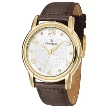 Imagem de Relógio CHAMPION feminino analógico dourado couro CN20257B