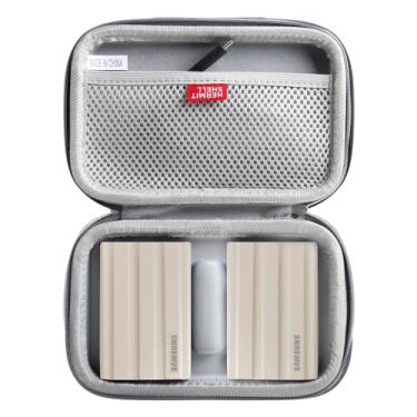 Imagem de Hermitshell Capa rígida de viagem para Samsung T7 Shield 2TB / 1TB / 4TB, SSD portátil, USB 3.2 Gen2 unidade externa de estado sólido (cinza, capa para 2 discos rígidos)