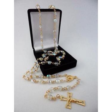 Imagem de Terço cristal tcheco jablonex furta cor 6mm - folh. ouro - armazem