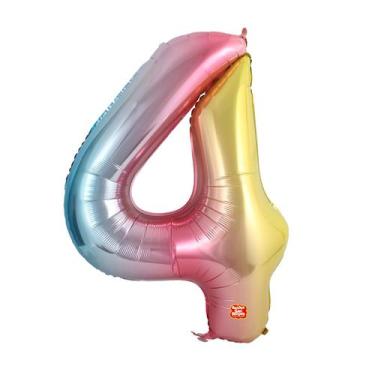 Imagem de Balão Metalizado Números 16" 40cm - Degradê Baby - 01 unidade - Balões