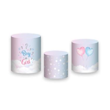 Imagem de Trio De Capa Cilindro - Chá Revelação Girl or Boy Balões 008 - Via Cor