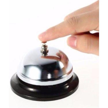 Imagem de Sino D Mesa Campainha Cromada Recepção Balcão Hotel Comércio