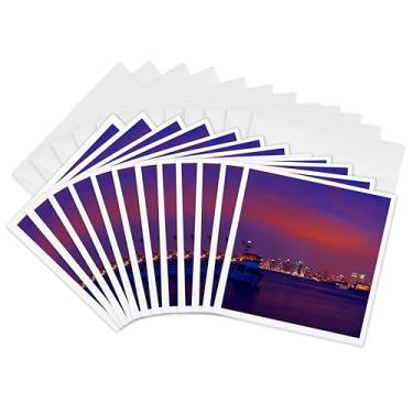 Imagem de Cartões comemorativos - pôr do sol do horizonte de San Diego - Pacote com 12 - Califórnia