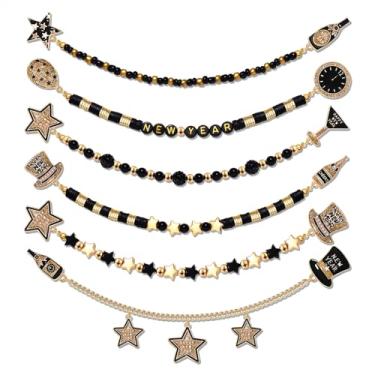 Imagem de Vogueknock Alfinetes de broche natalino suéter clipes de xale para mulheres árvore de Natal ano novo frisado corrente broche clipe festivo cardigã colarinho clipes vestido camisa broche clipes, one