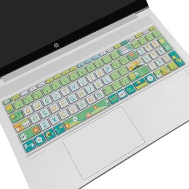 Imagem de Linda capa de teclado para HP ProBook 450 G8 G9 G10 / ProBook 455 G8 G9 G10 /ProBook 650 G8/HP Zbook Power G8 G9, película de teclado de silicone, layout dos EUA (flores fofas)