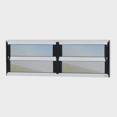 Imagem de Janela de Alumínio Basculante 2 Seções 40x200cm Vidro Espelhado Elite Brimak