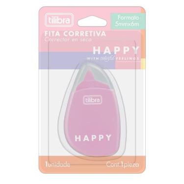 Imagem de Corretivo em Fita 5mmx6m Happy - Blister com 1 Unidade - Sortido, Únic