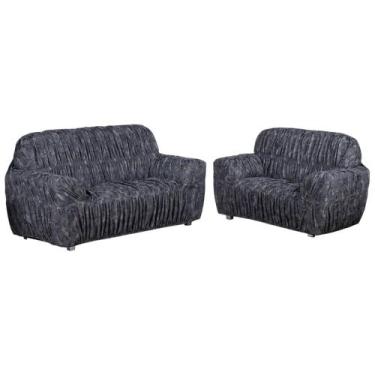 Imagem de Capa Sofa Estampada Para Sala em Malha Gel King 2 E 3 Lugares 21 Elást