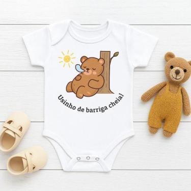 Imagem de Body Personalizado Bebê Ursinho de Barriga Cheia - Baby da Moda, P (0 