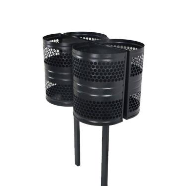 Imagem de Lixeira Polônia 4 Cestos Parque Calçada Rua Tela Moeda 120cm