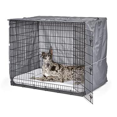 Imagem de New World Capa para gaiola para cães XGG, capa para gaiola de privacidade projetada para caber nos modelos Midwest Ginormous Dog Crate SL54 e SL54DD, lavar e secar na máquina, cinza, 137 cm