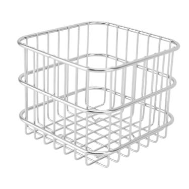 Imagem de Cesta de Armazenamento de Organizadores Alimentos, Elegante Cesta Frutas Arame Estável para 304 Bancada Aço Inoxidável (S (283 x 180mm / 11,14 x 7,09in))