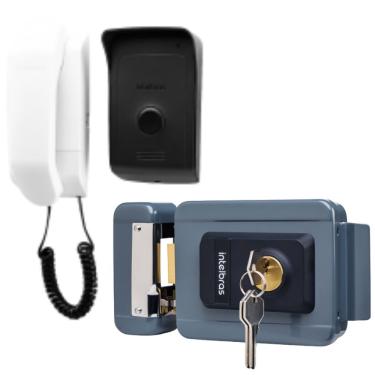 Imagem de Kit 1 Porteiro Interfone Ipr1010 E 1 Fechadura Fx1500 Cinza Intelbras Ipr 1010 Fx 1500