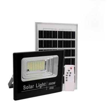 Imagem de Refletor Led Solar Holofote 200w Placa Bateria Prova Dágua