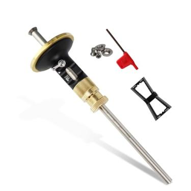 Imagem de Fattbao Calibre de marcação de roda, kit de ferramentas de escriba de madeira de latão, 2 em 1, marcenaria, ferramenta de escriba para madeira, guia de cauda de andorinha, 2 cortadores e parafusos