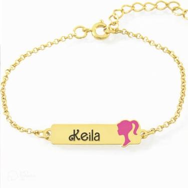 Imagem de Pulseira Feminina Personalizada Nome Keila Banhada Ouro 18K - 999002400