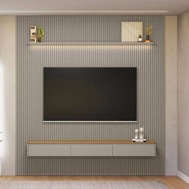 Imagem de Painel Ripado para TV até 85 Polegadas 3 Portas Modular 2.6 Linea Brasil