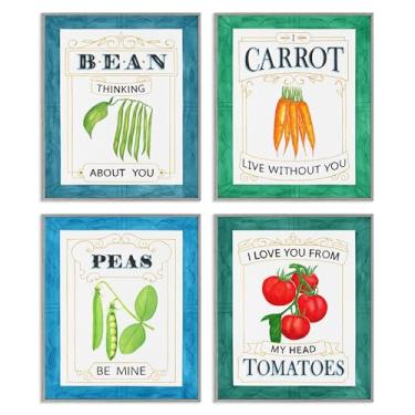 Imagem de Stupell Industries Conjunto de arte giclée emoldurado cinza de 4 peças Bean Thinking About You por Lara Beeston, 20 x 16