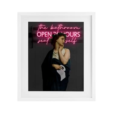 Imagem de Stupell Industries Impressão emoldurada branca clássica Lady at Bathroom Design Under Glass da Seven Trees Design, 40,6 x 33,5 cm