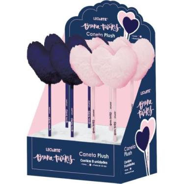 Imagem de Caneta Esferográfica Bruna Tavares Pompom 1.0MM 2 Cores Display com 8 