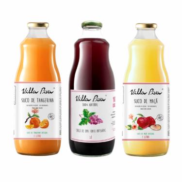 Imagem de Kit 3 Sucos Integrais Villa Piva: Uva, Maçã, Tangerina