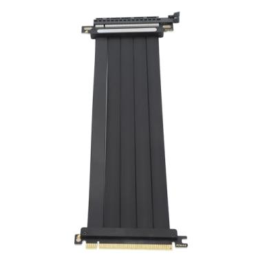 Imagem de aqxreight PCIe 4.0 X16 GPU Riser Cable 16X Cabo Flexível Adaptador de Porta de Extensão de Alta Velocidade Cabo de Extensão PCIe Blindado EMI de 180 Graus 300 Mm / 11,8 pol. Compatível Mais Com