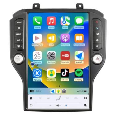 Imagem de Rádio estéreo automotivo para Ford Mustang 2015-2020 SYNC1 apenas, unidade central Qualcomm Wireless Carplay e Android Auto HD Touchscreen atualizada com 8 núcleos 8 + 128 G Bluetooth Navegação GPS