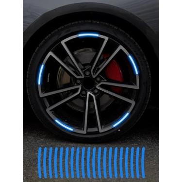 Imagem de Adesivos refletivos de cubo de roda 3D - Decalques de anel de aço de alta resistência para carros, bicicletas e motocicletas